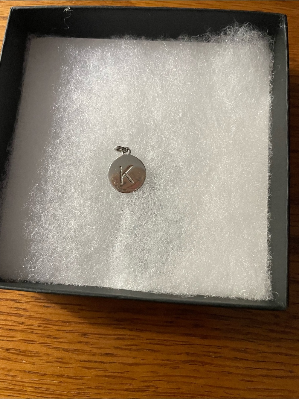 Sterling silver K initial pendant